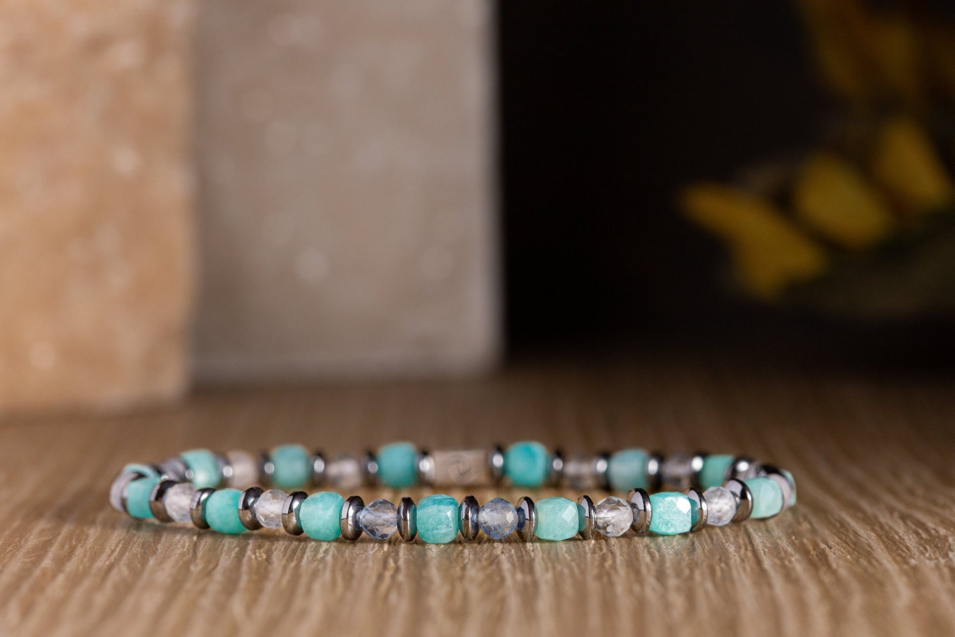 SovereignGents, Aquamarine - Amazonite Bracelet (4mm), Aquamarine