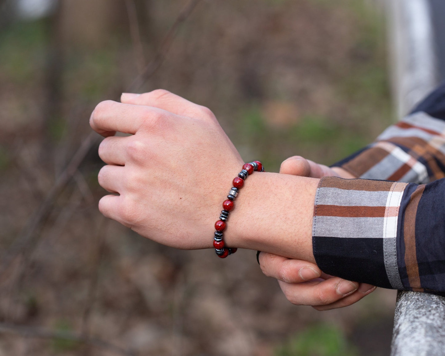 SovereignGents, Blood Cinnabar Bracelet II, Blood Cinnabar Crystal