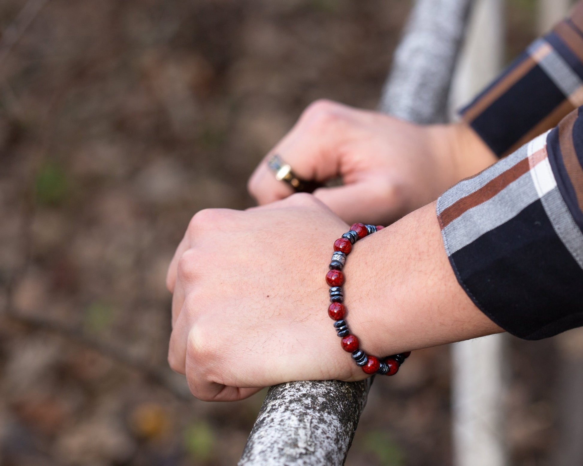 SovereignGents, Blood Cinnabar Bracelet II, Blood Cinnabar Crystal