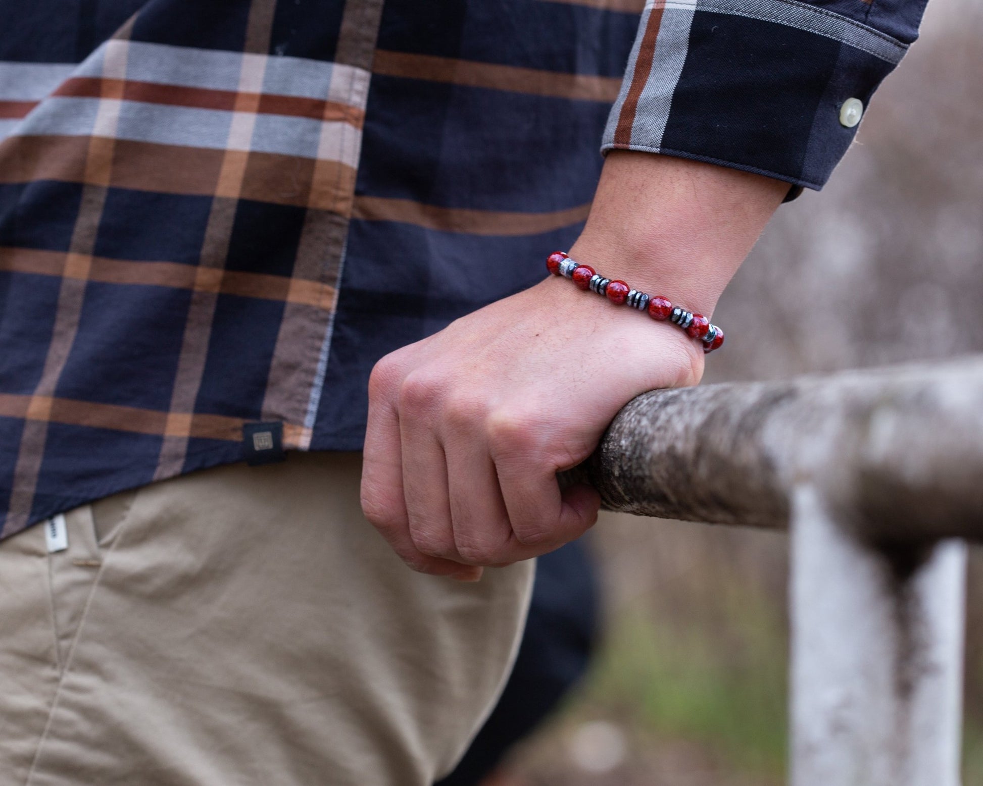 SovereignGents, Blood Cinnabar Bracelet II, Blood Cinnabar Crystal