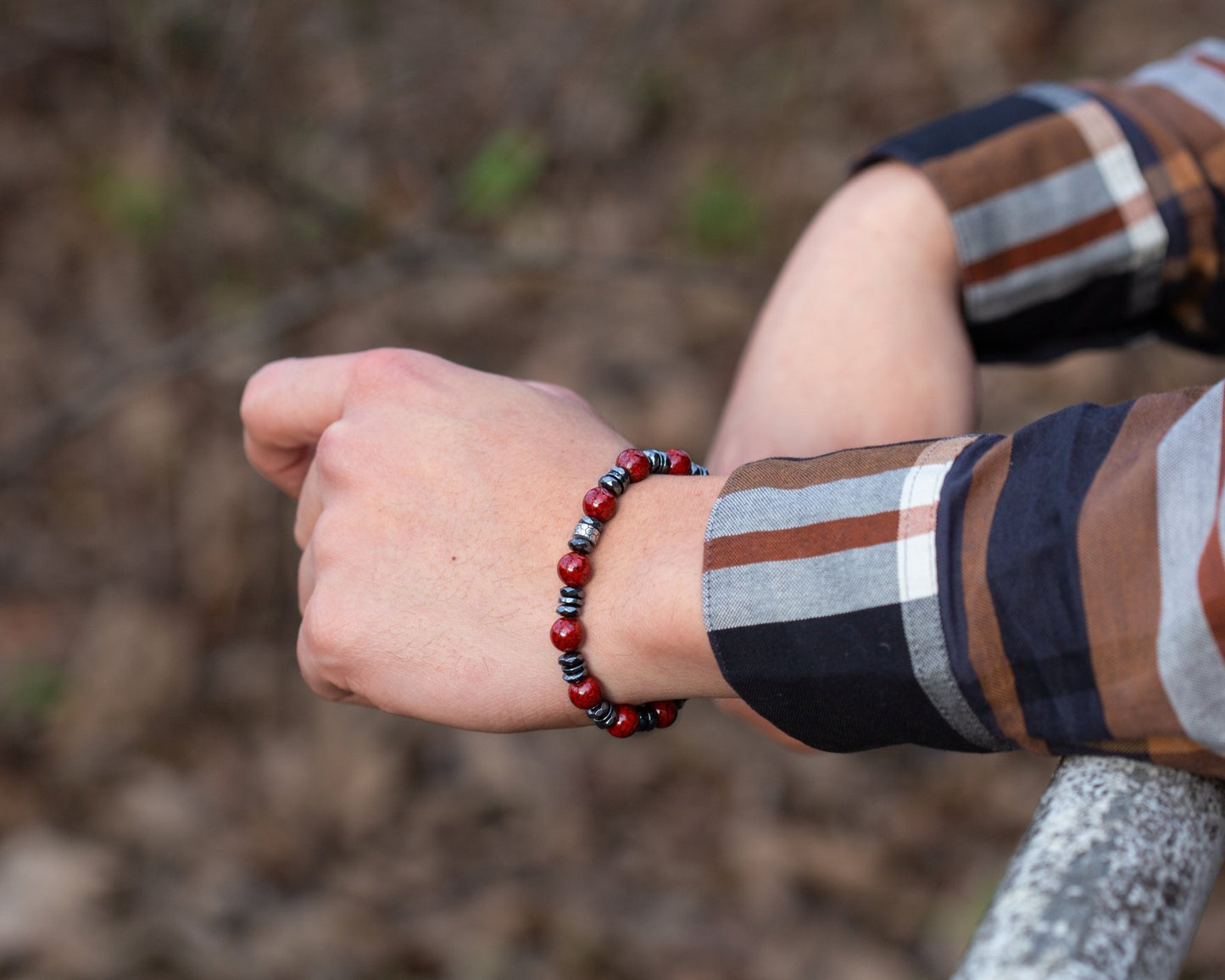 SovereignGents, Blood Cinnabar Bracelet II, Blood Cinnabar Crystal