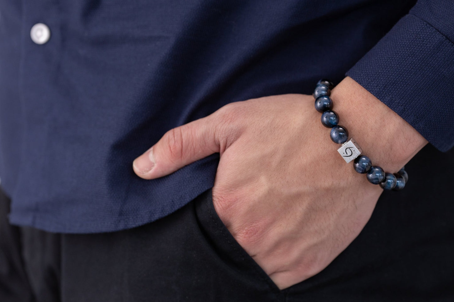 SovereignGents, Blue Tiger Eye Bracelet I (10mm), Tiger eye stone