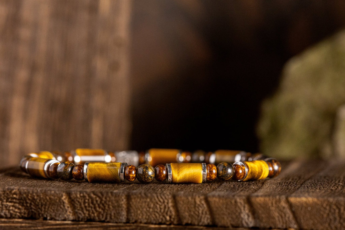 SovereignGents, Bronzite - Yellow Tiger eye Bracelet (6mm), Tiger eye stone