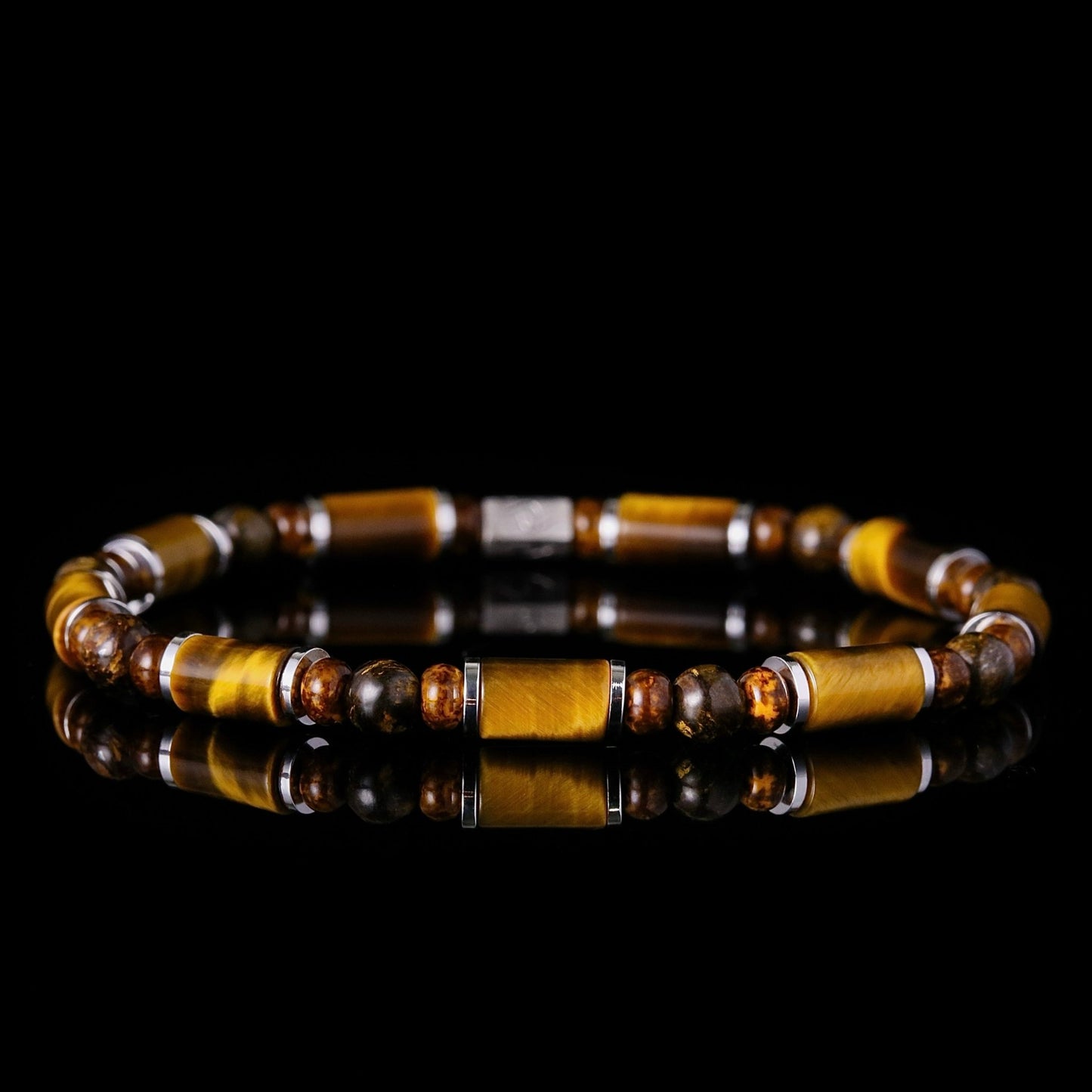 SovereignGents, Bronzite - Yellow Tiger eye Bracelet (6mm), Tiger eye stone