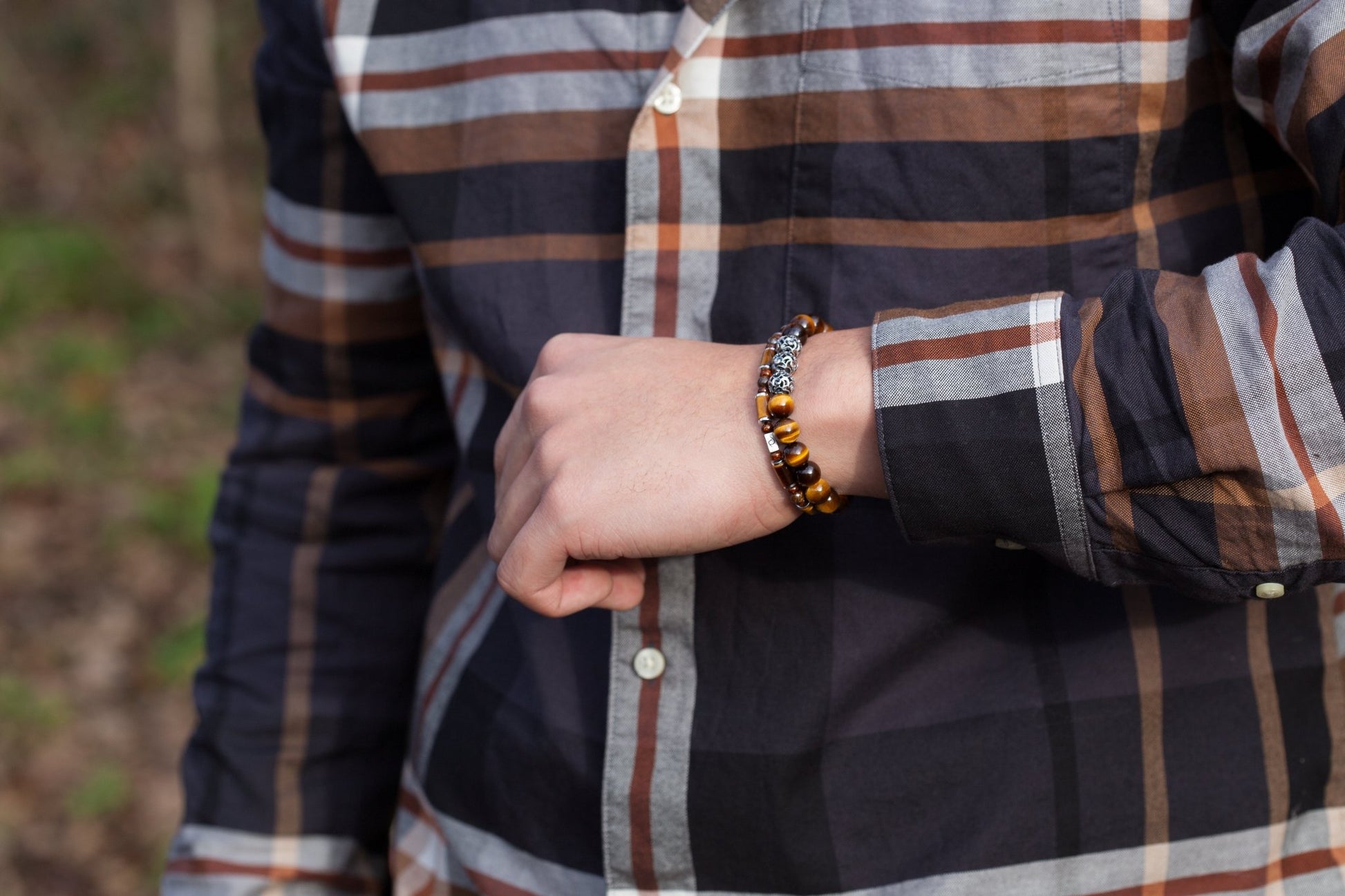 SovereignGents, Bronzite - Yellow Tiger eye Bracelet (6mm), Tiger eye stone