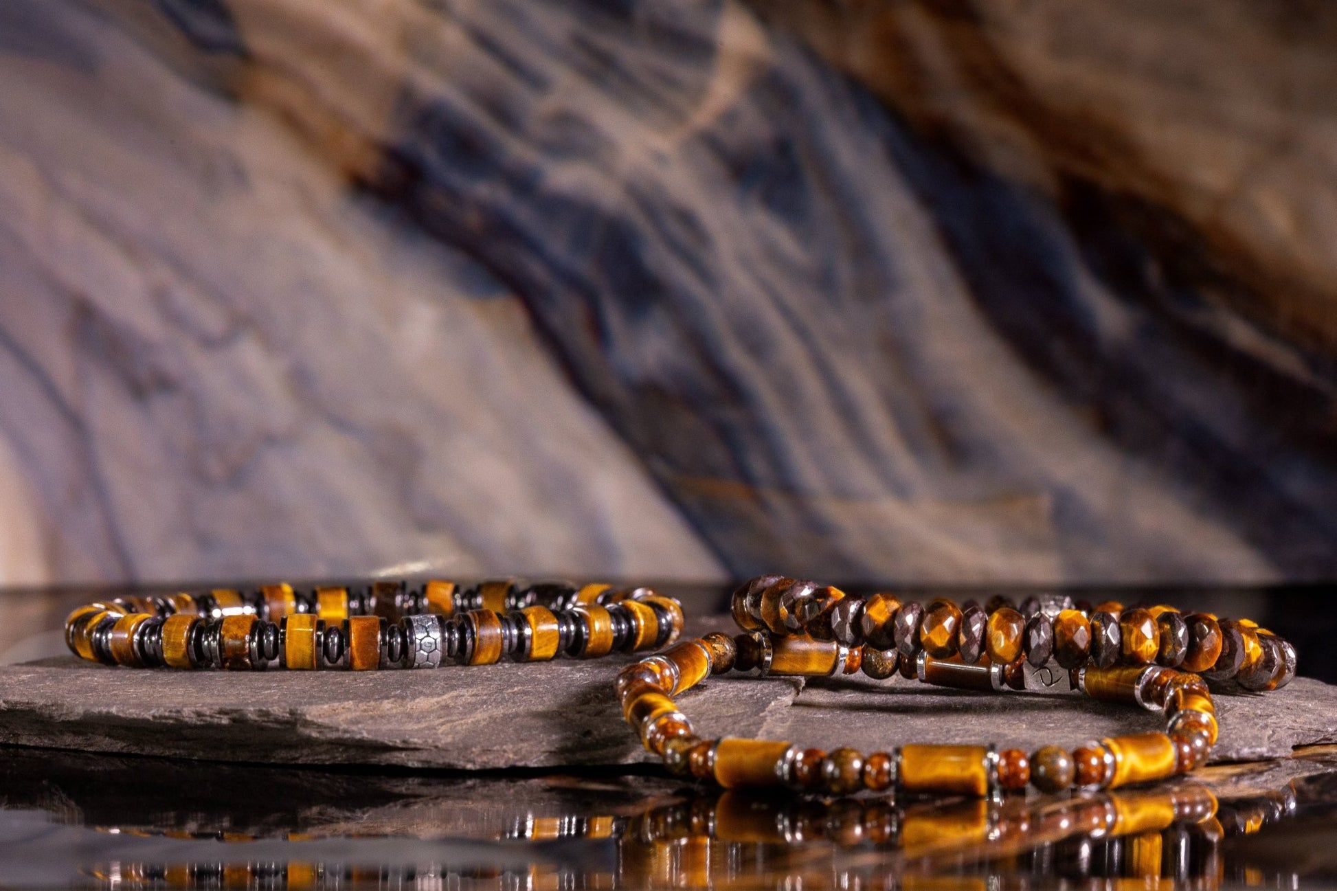 SovereignGents, Bronzite - Yellow Tiger eye Bracelet (6mm), Tiger eye stone