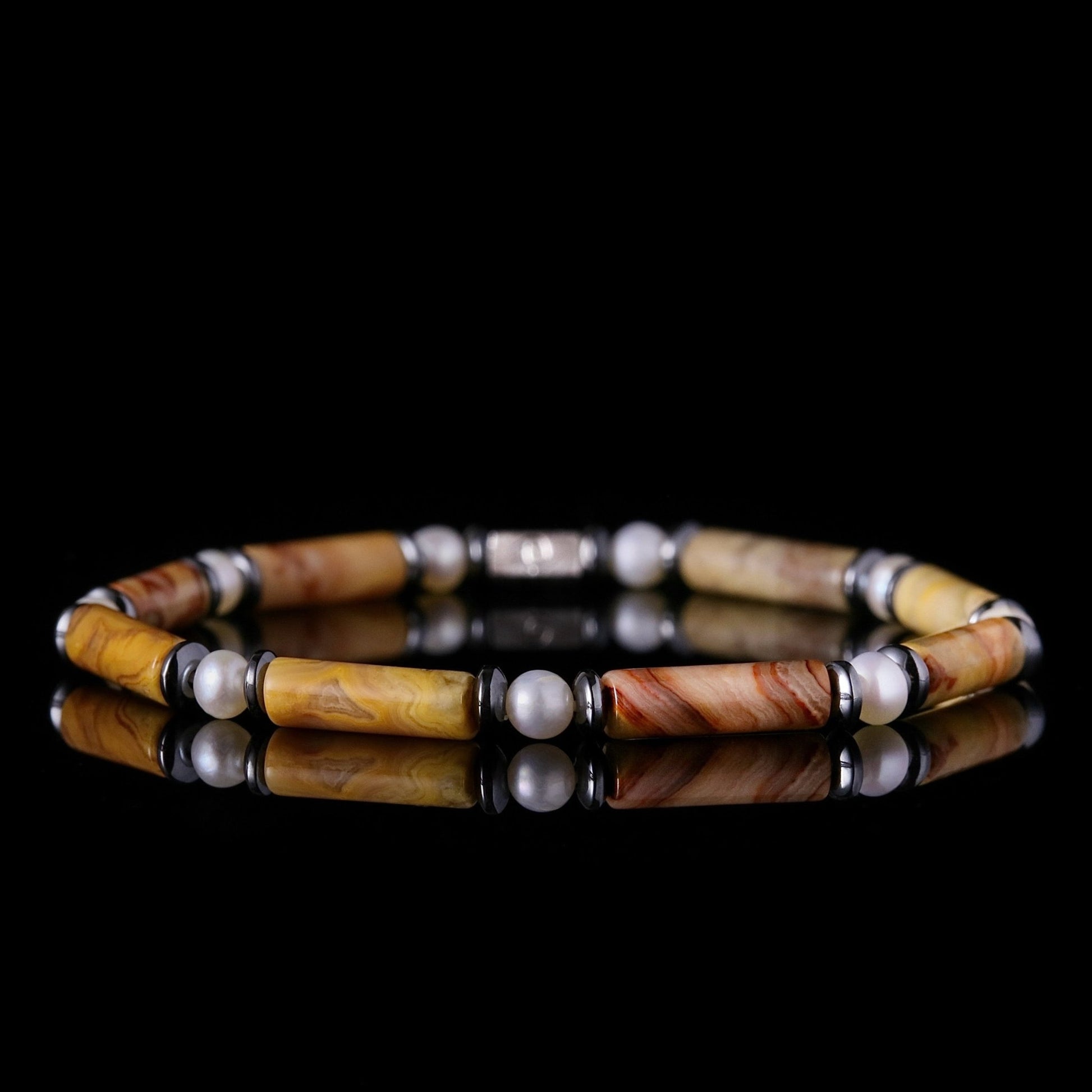 SovereignGents, Crazy Lace Agate Bracelet (4mm), Crazy Lace Agate Bracelet