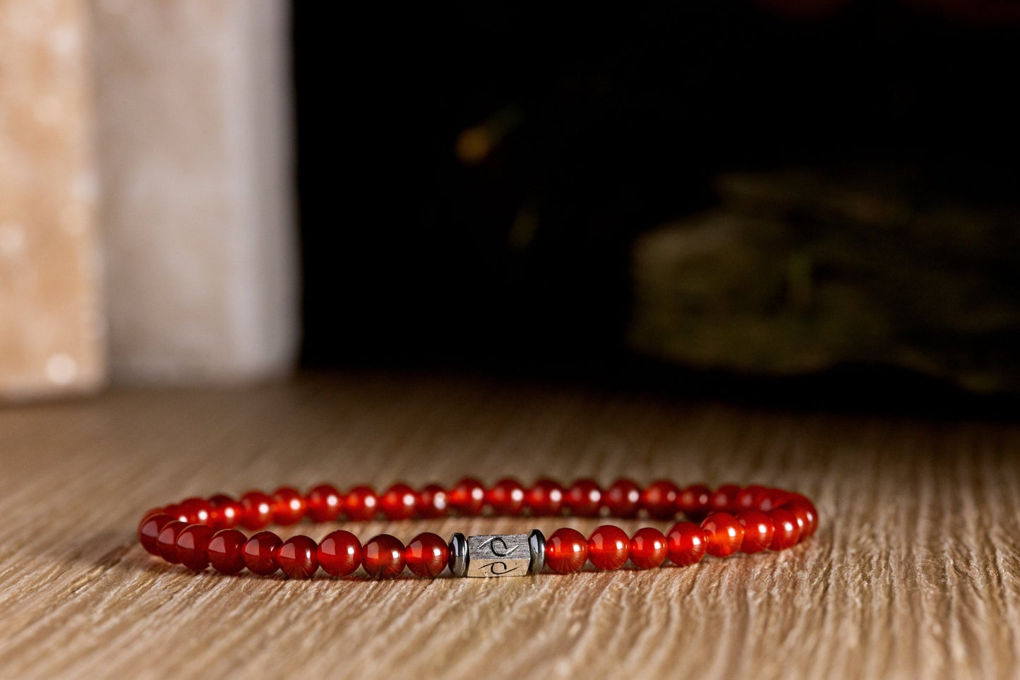 SovereignGents, Crimson Agate Bracelet (4mm), Crimson Agate