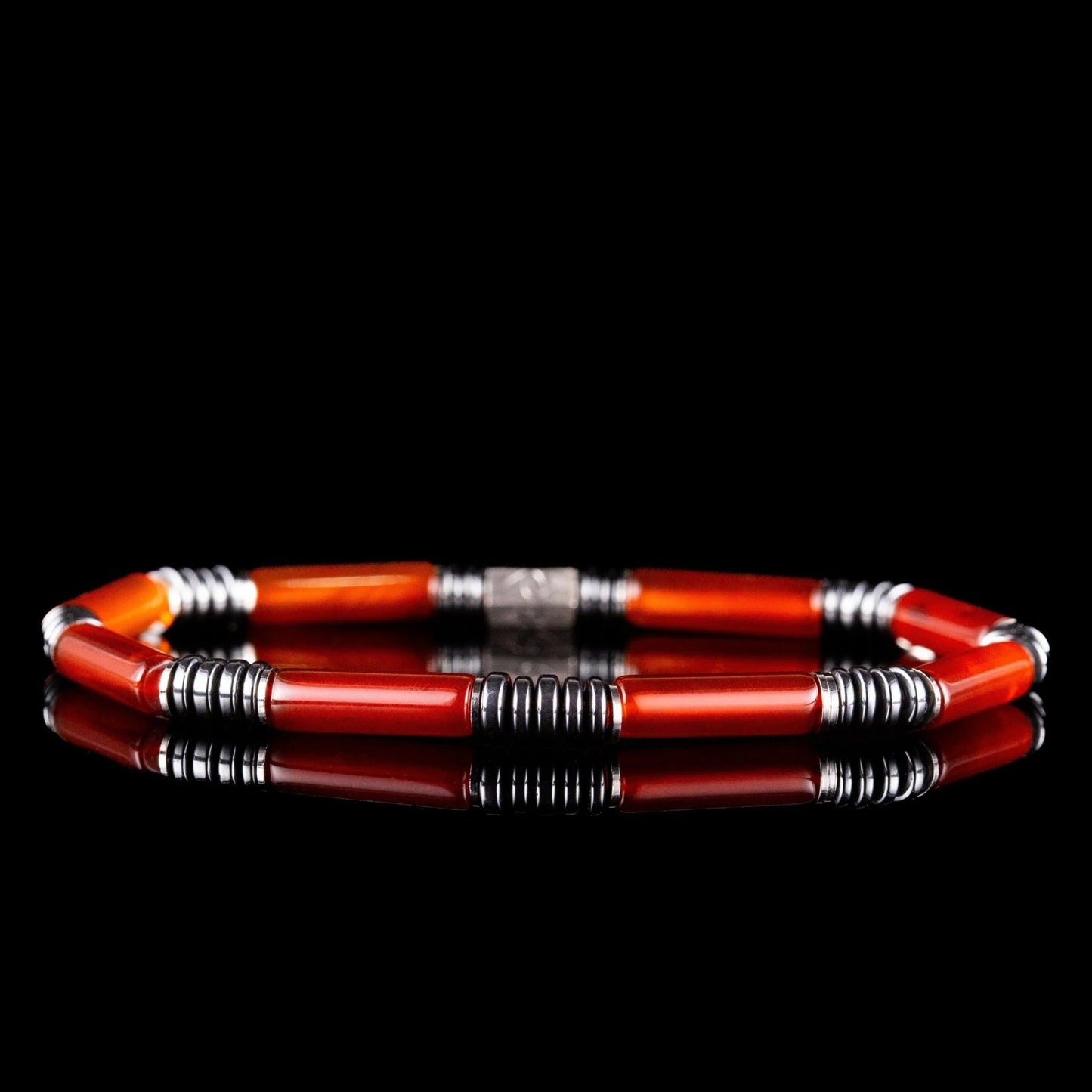 SovereignGents, Red Agate - Specularite Bracelet (4mm), Red Agate