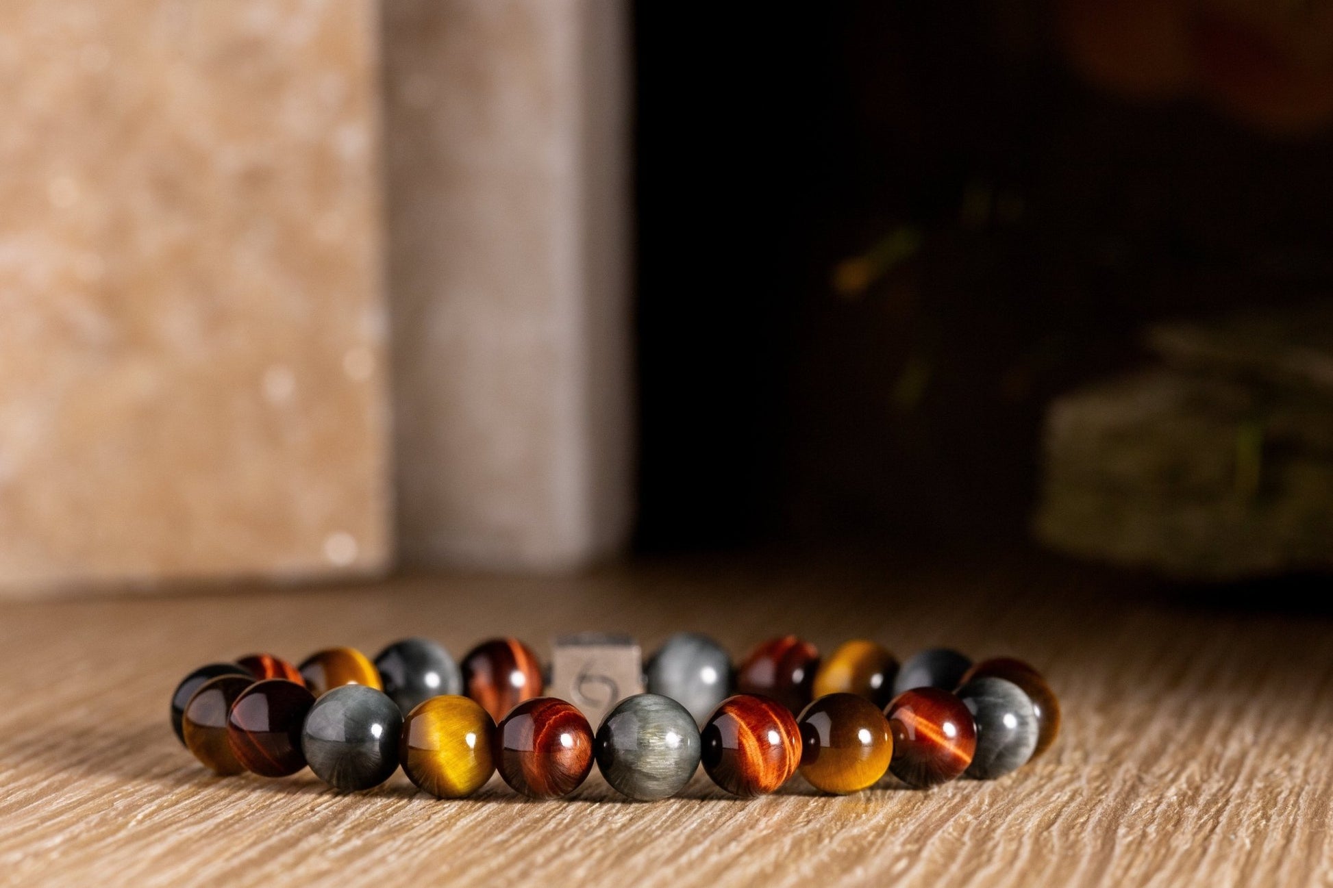 SovereignGents, Red Tiger Eye - Yellow Tiger Eye - Hawk Eye Bracelet I (8mm), Tiger eye stone