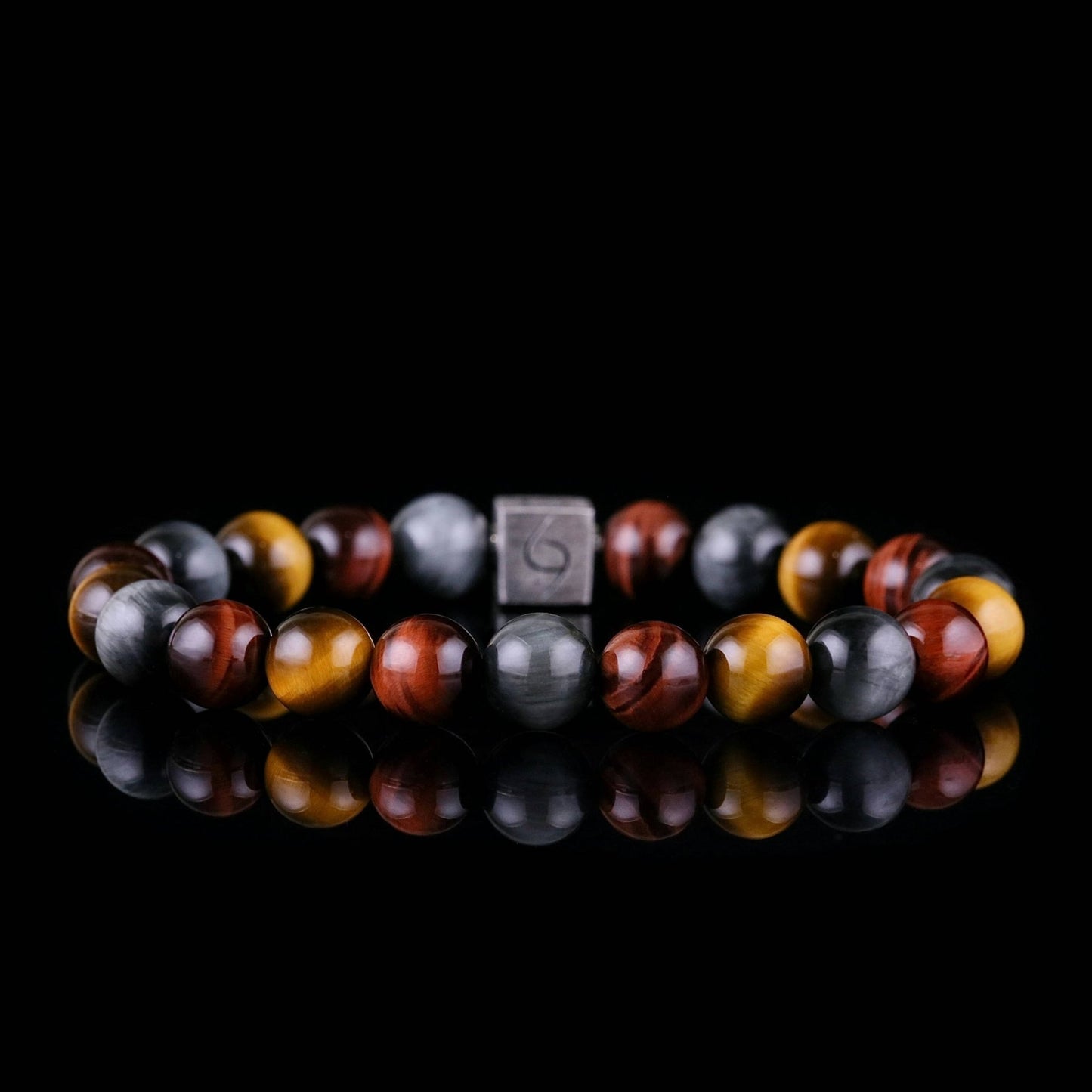 SovereignGents, Red Tiger Eye - Yellow Tiger Eye - Hawk Eye Bracelet I (8mm), Tiger eye stone