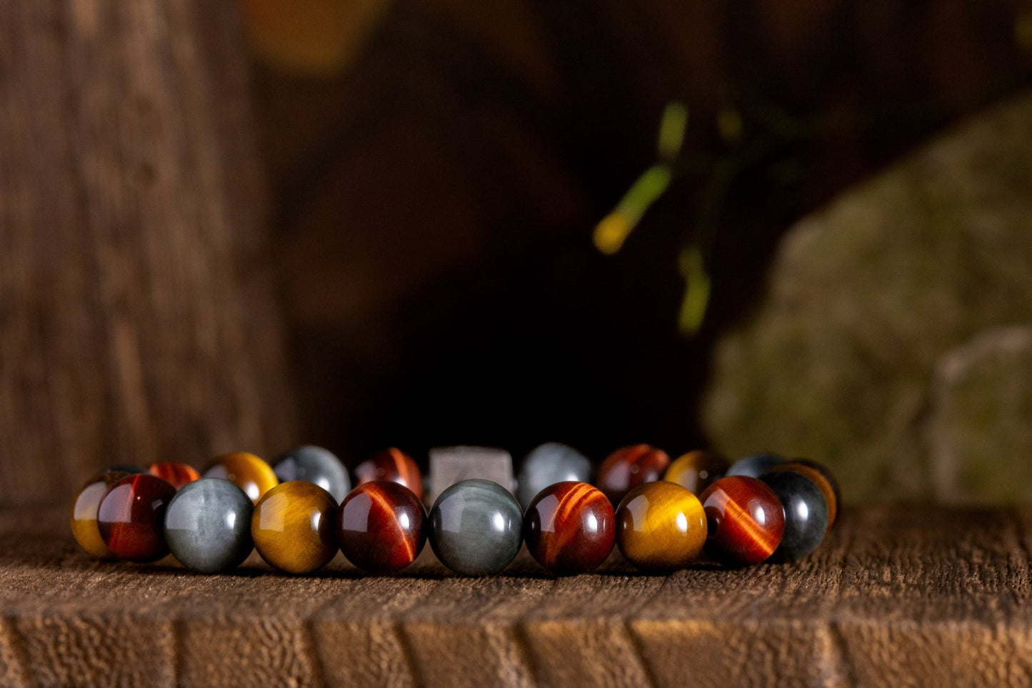 SovereignGents, Red Tiger Eye - Yellow Tiger Eye - Hawk Eye Bracelet I (8mm), Tiger eye stone