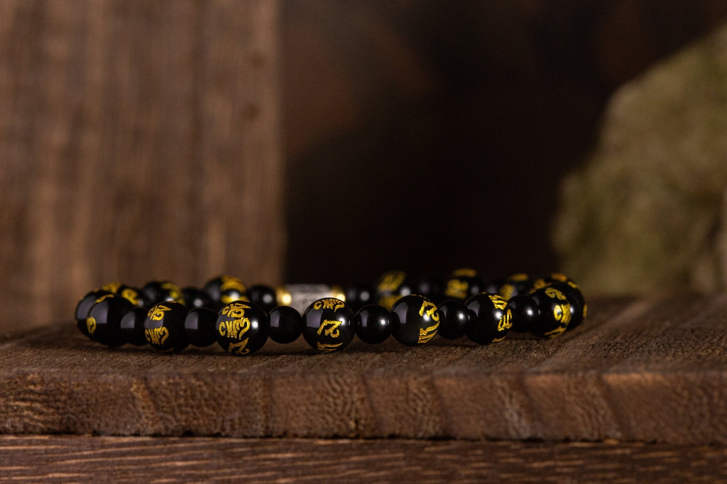 SovereignGents, Six - Syllable Mantra Black Onyx Bracelet I (6mm), Black Tourmaline