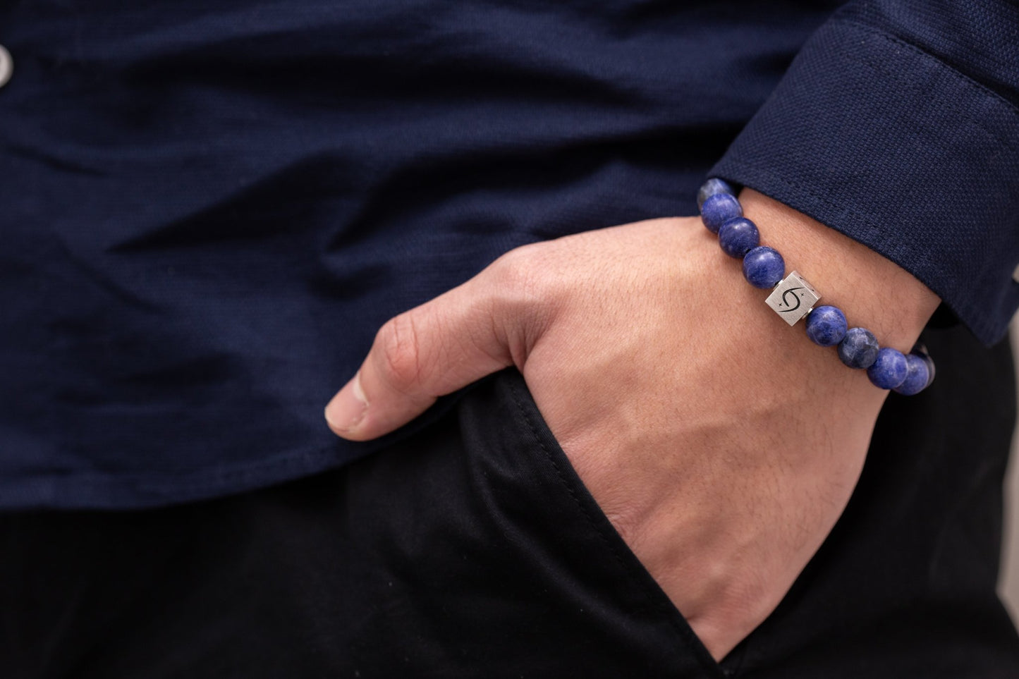 SovereignGents, Matte Sodalite Bracelet (10mm), Matte Sodalite