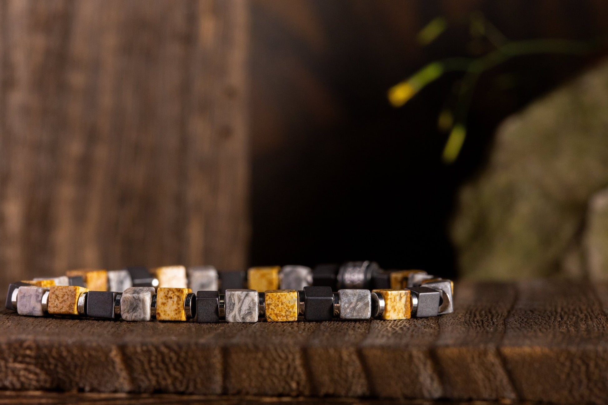 SovereignGents, Terrane Jasper - Graphite Jasper - Black Bile Stone Bracelet (4mm), Terrane Jasper