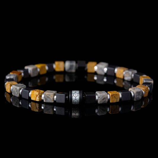 SovereignGents, Terrane Jasper - Graphite Jasper - Black Bile Stone Bracelet (4mm), Terrane Jasper