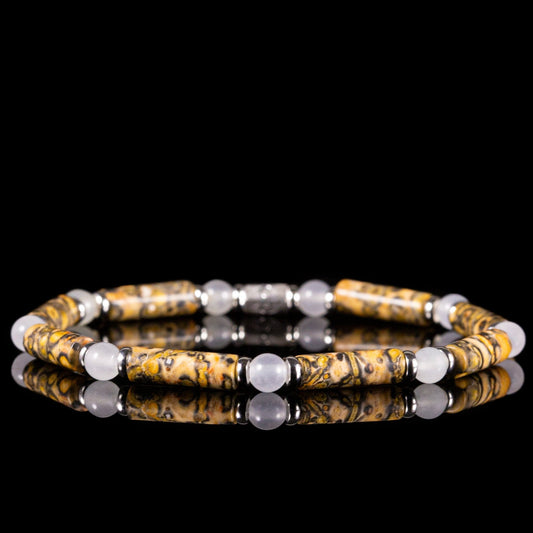 SovereignGents, The Yellow Leopard Jasper Bracelet, Yellow Leopard Jasper