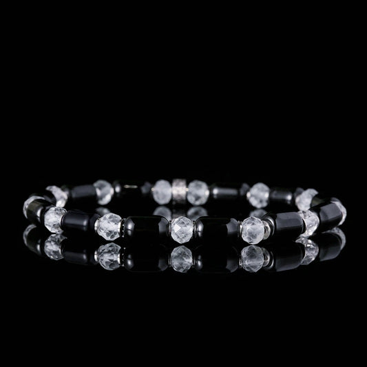 SovereignGents, Topaz - Black Tourmaline Bracelet (6mm), Black Tourmaline