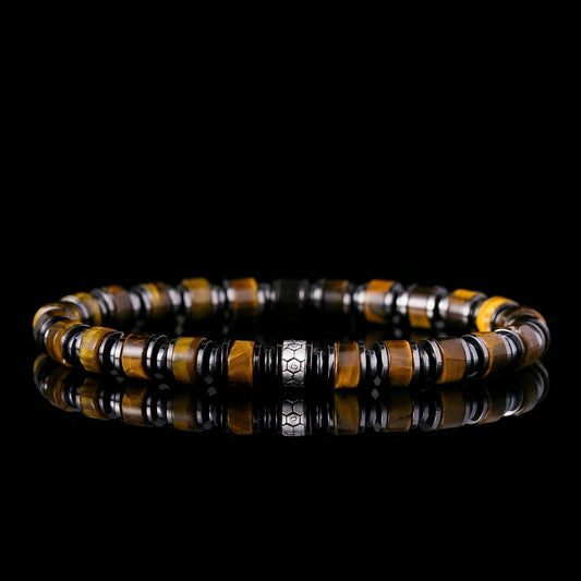 SovereignGents, Yellow Tiger Eye Bracelet Ⅰ (6mm), Tiger eye stone