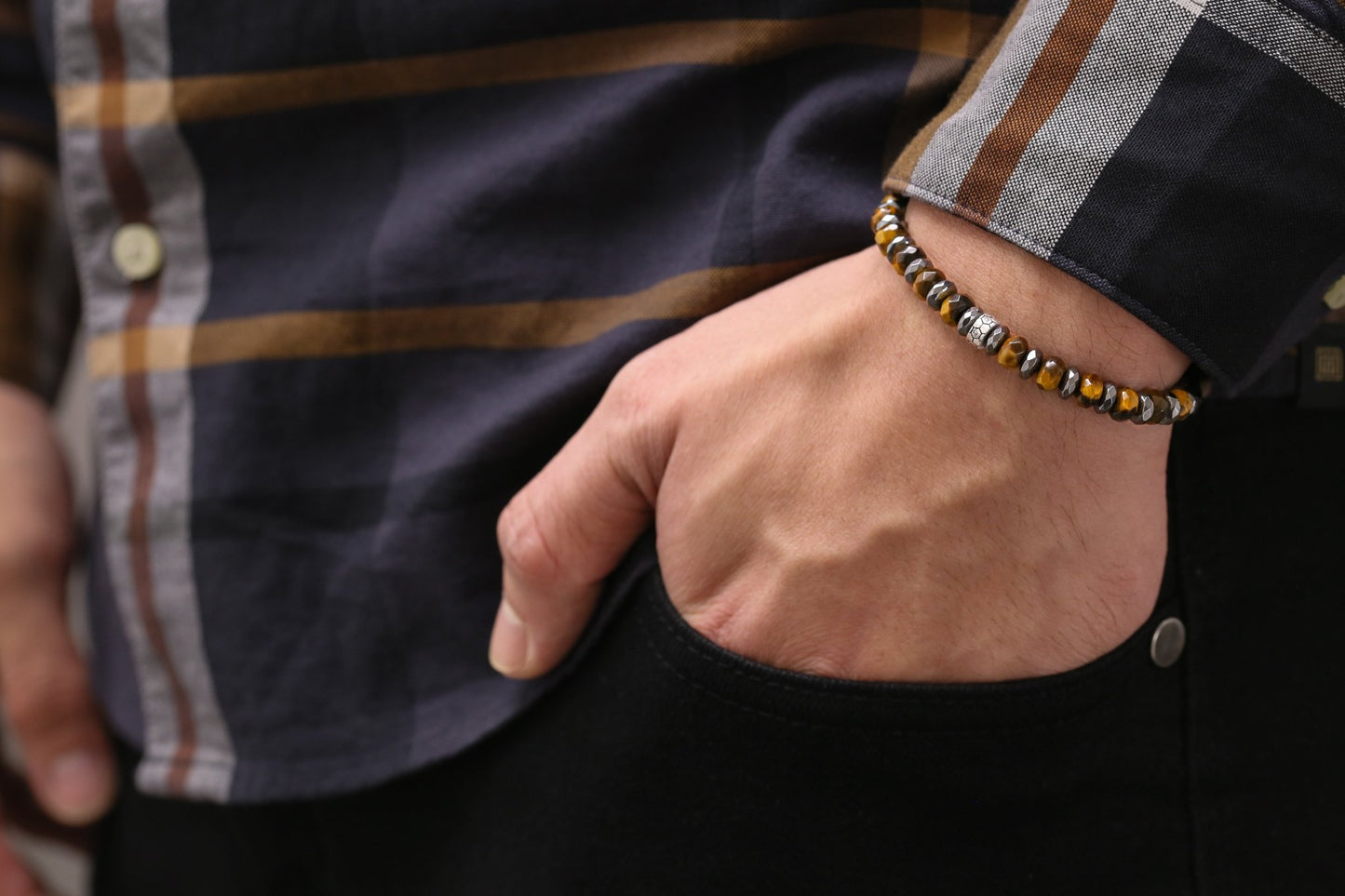 SovereignGents, Yellow Tiger Eye Bracelet Ⅲ (6mm), Tiger eye stone